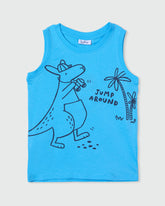 OVS BOYS TOPS SINGLET WITH PRINT AZURE / 24-30 M