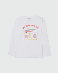 Ovs Fagottino Long-Sleeved T-Shirt With Stereo Print White / 24-30M