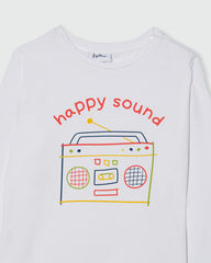 Ovs Fagottino Long-Sleeved T-Shirt With Stereo Print White / 24-30M