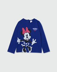 Ovs Minnie Mouse T-Shirt With Long Sleeves Blue / 24-36M