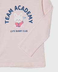 Ovs T-Shirt With Long Sleeves And Rabbit Print Pink / 24-36M