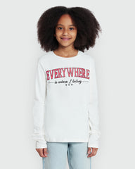Ovs Girls Everywhere Print Long Sleeve T-Shirt Pink / 13-14Y