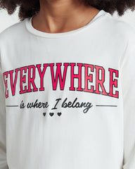 Ovs Girls Everywhere Print Long Sleeve T-Shirt Pink / 13-14Y