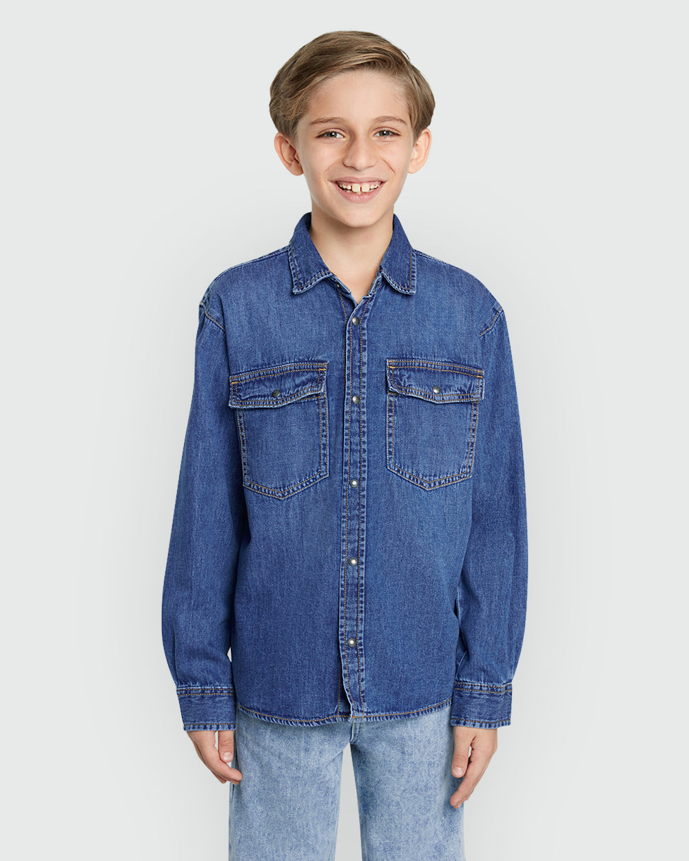 Classic OVS Denim Shirt For Boys Blue / 9-10 Y