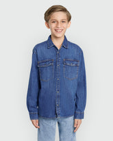 Classic OVS Denim Shirt For Boys Blue / 9-10 Y