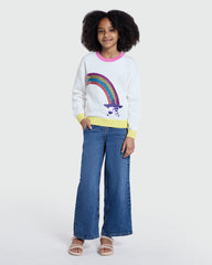 Tricot Sweater With Sequins By OVS White / 9-10 Y
