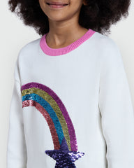Tricot Sweater With Sequins By OVS White / 9-10 Y