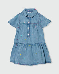 OVS GIRLS SET EMBROIDERED HEARTS AZURE / 24-30 M