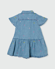 OVS GIRLS SET EMBROIDERED HEARTS AZURE / 24-30 M