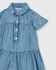 OVS GIRLS SET EMBROIDERED HEARTS AZURE / 24-30 M