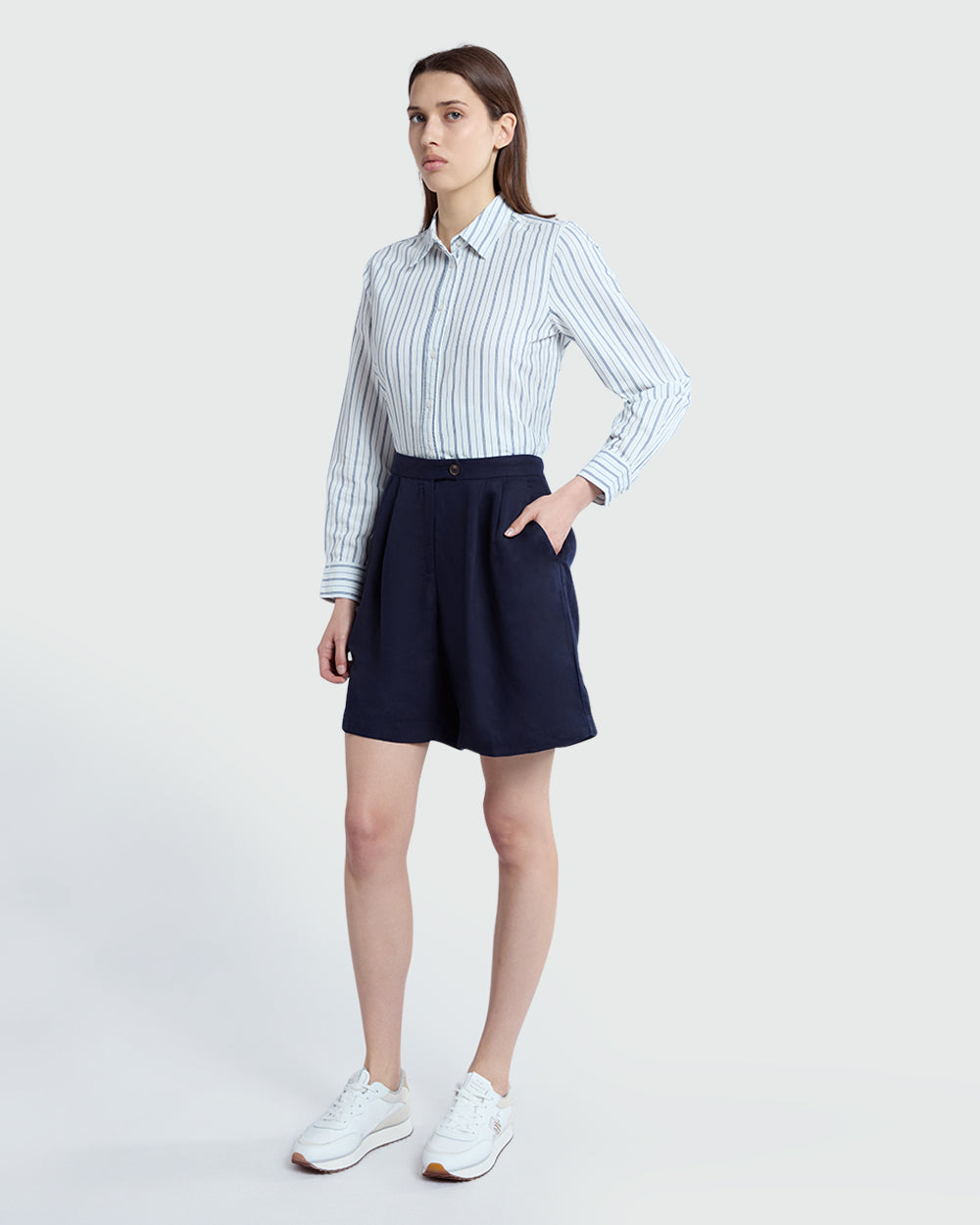 Oxford Cotton Shirt By OVS White/Blue / S