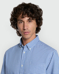OVS Checked Shirt In Blues Blue/Lt Blue Check / L