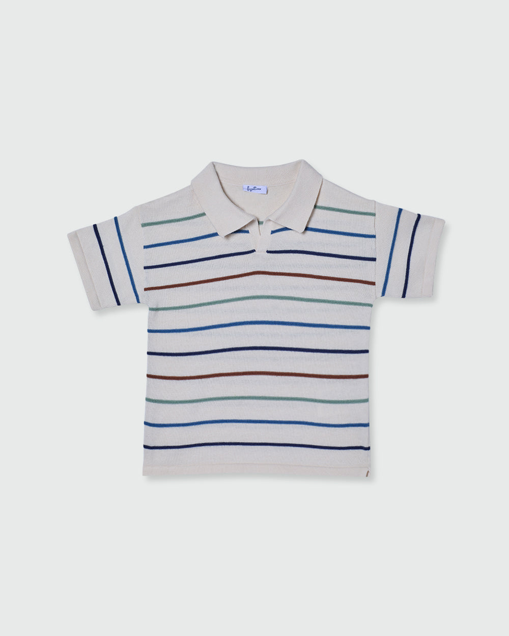 Cotton Polo Shirt With Striped Design STRIPES / 24-30 Months