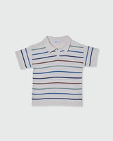 Cotton Polo Shirt With Striped Design STRIPES / 24-30 Months