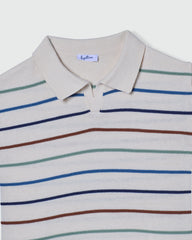 Cotton Polo Shirt With Striped Design STRIPES / 24-30 Months