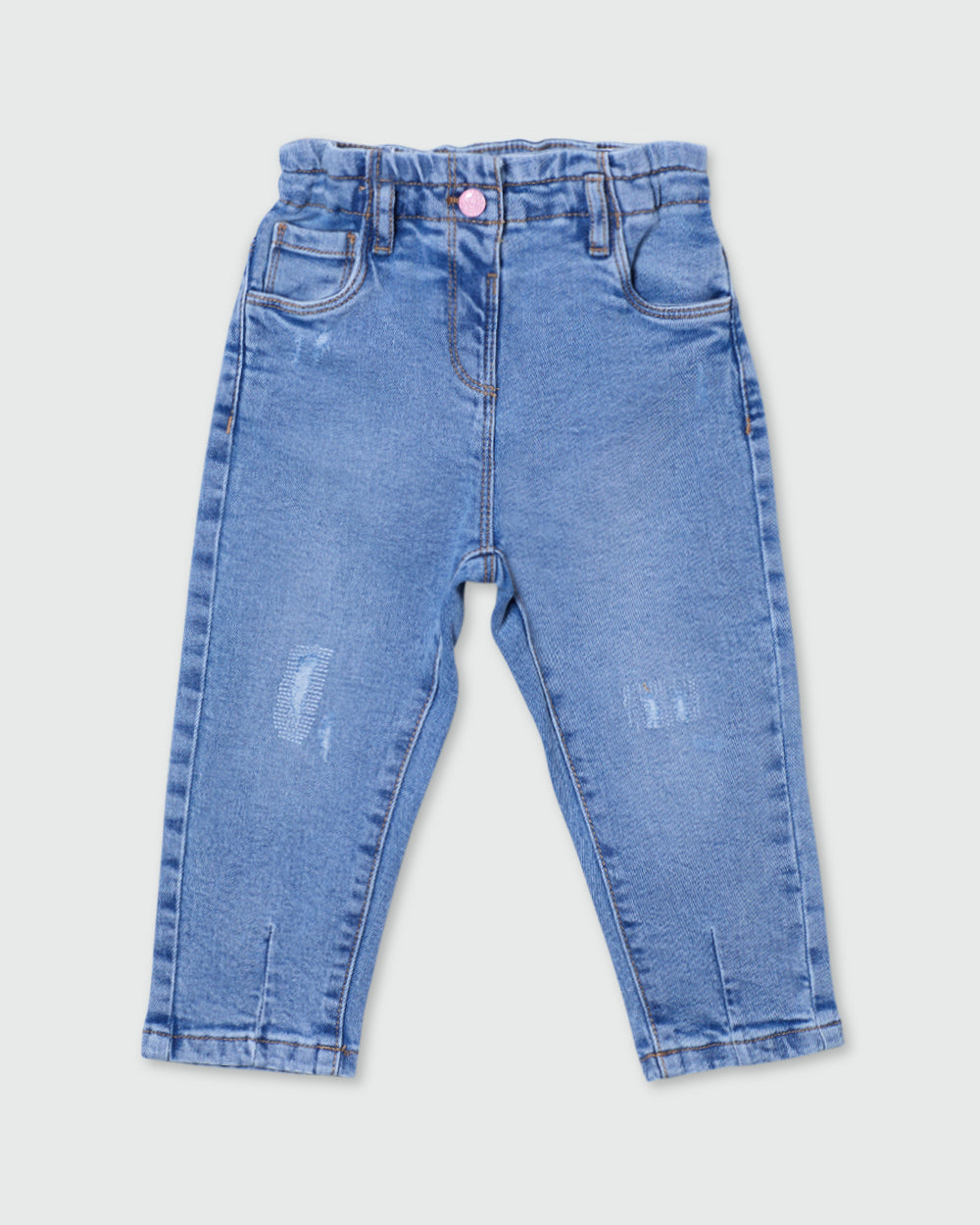 Baggy-Fit Jeans With Five Pockets And Abrasions AZURE / 24-30 Months
