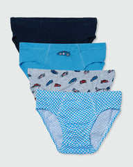 OVS BOYS UNDERWEAR 5-PACK BRIEFS WHITE/BLUE / 9-10 Y