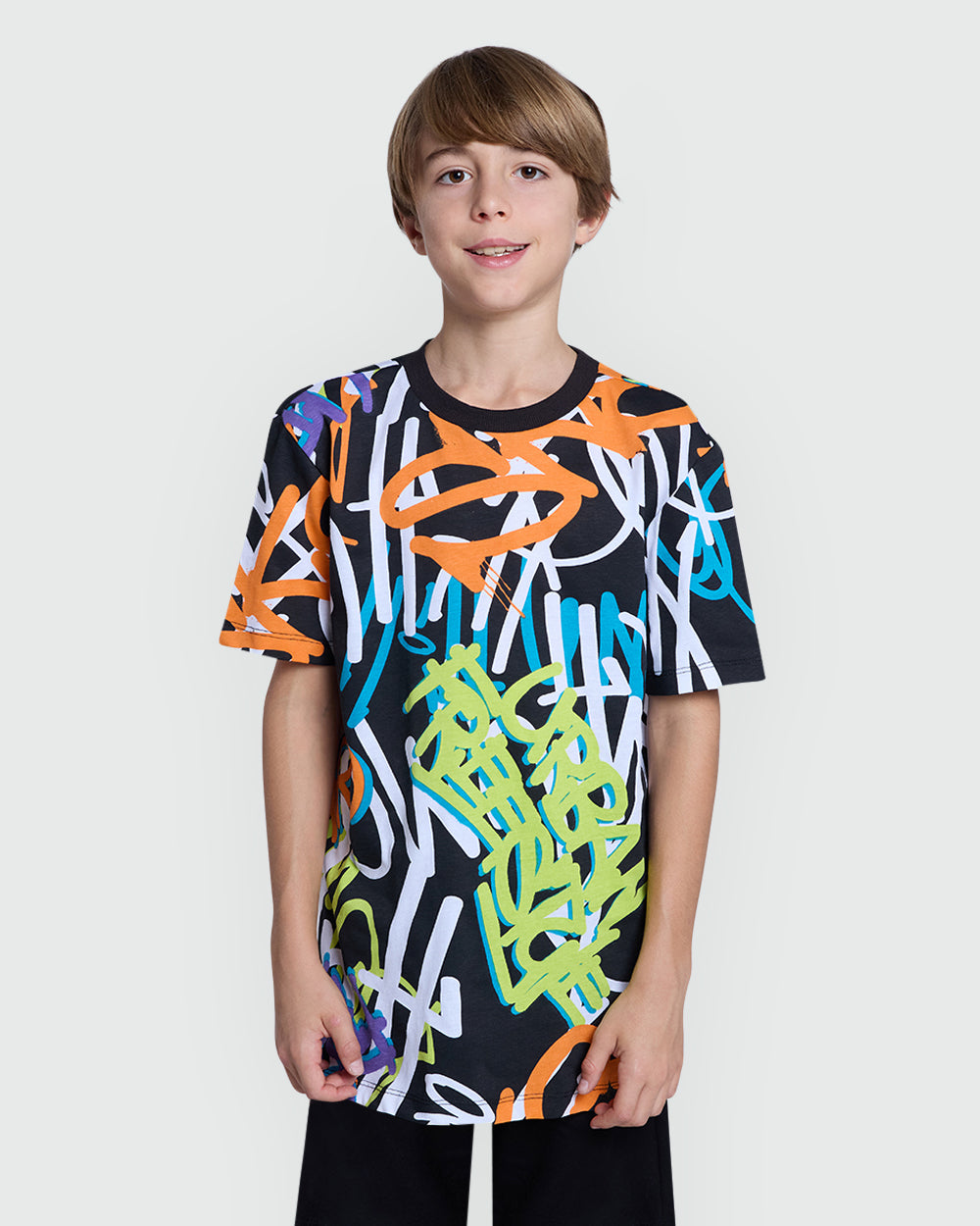 Aop Print Tee In Black By OVS For Boys Black / 11 Y