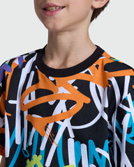 Aop Print Tee In Black By OVS For Boys Black / 11 Y