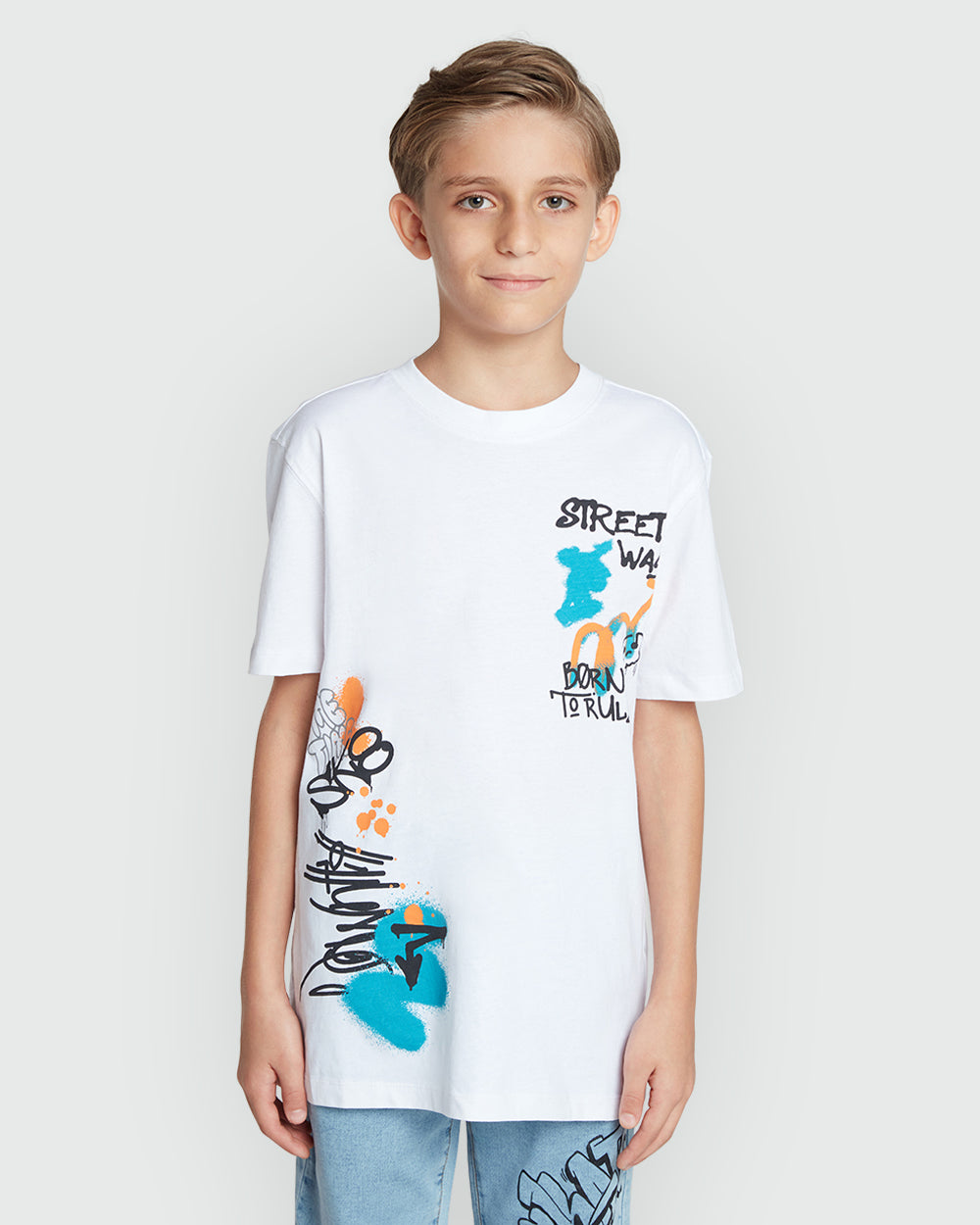 White Cotton Mod B Tee From OVS White / 11 Y