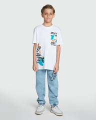 White Cotton Mod B Tee From OVS White / 11 Y