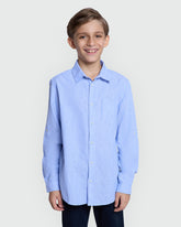 OVS STRIPED SHIRT FOR BOYS BLUE & WHITE LT BLUE-STRIPED WHITE / 11