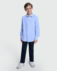 OVS STRIPED SHIRT FOR BOYS BLUE & WHITE LT BLUE-STRIPED WHITE / 11