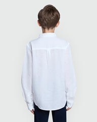 Bright White Boys’ Shirt In Cotton-Linen By OVS White / 11 Y