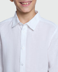 Bright White Boys’ Shirt In Cotton-Linen By OVS White / 11 Y