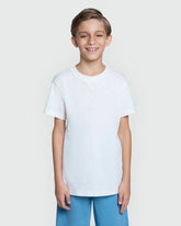 White Cotton Short Sleeve T-Shirt For Children BLANC DE BLANC / 9-10 Years