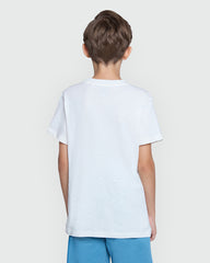 White Cotton Short Sleeve T-Shirt For Children BLANC DE BLANC / 9-10 Years