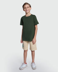 Ovs Kids Green Short Sleeve Cotton T-Shirt KOMBU GREEN / 9-10 Years