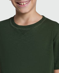 Ovs Kids Green Short Sleeve Cotton T-Shirt KOMBU GREEN / 9-10 Years