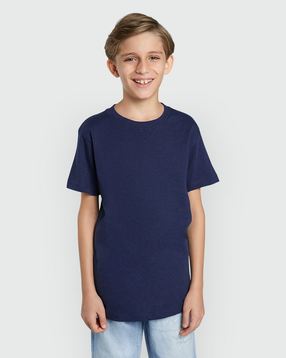 Blue Short-Sleeved Cotton T-Shirt For Boys BLUE WING TEAL / 9-10 Years