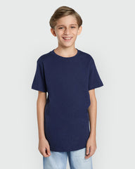 Blue Short-Sleeved Cotton T-Shirt For Boys BLUE WING TEAL / 9-10 Years