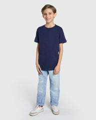 Blue Short-Sleeved Cotton T-Shirt For Boys BLUE WING TEAL / 9-10 Years