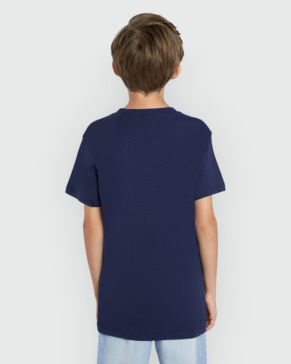 Blue Short-Sleeved Cotton T-Shirt For Boys BLUE WING TEAL / 9-10 Years
