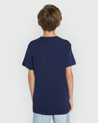 Blue Short-Sleeved Cotton T-Shirt For Boys BLUE WING TEAL / 9-10 Years