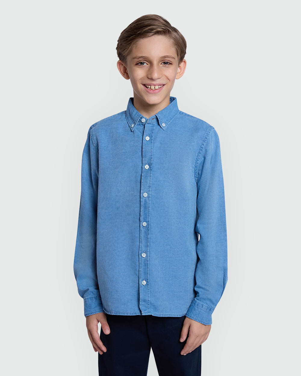 OVS Light Blue L/S Shirt For Boys Azure / 9-10 Y