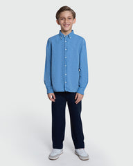 OVS Light Blue L/S Shirt For Boys Azure / 9-10 Y