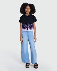 Black Tee With Front Flare Detail – OVS Girls Black / 10-11 Y