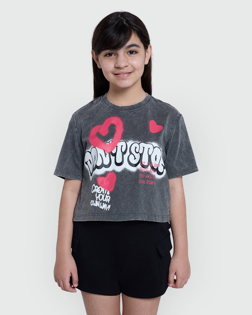 Acid-Wash Tee In Dark Grey – OVS Teens Grey / 10-11 Y
