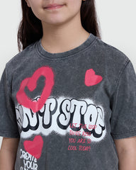 Acid-Wash Tee In Dark Grey – OVS Teens Grey / 10-11 Y