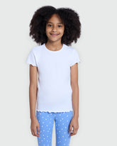 OVS Girls' Ribbed Tee In Lucent White White / 9-10 Y