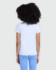 OVS Girls' Ribbed Tee In Lucent White White / 9-10 Y