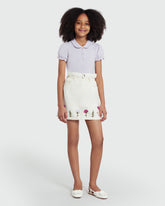Embroidered Drill Shorts In Vanilla Ice – OVS White / 9-10 Y