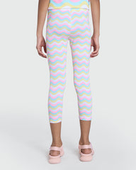 Three-Quarter Leggings In Stretch Cotton MULTICOLOUR STRIPED / 9-10 Years