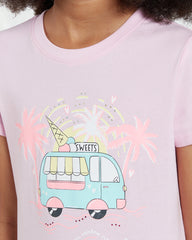 OVS Graphic Print Tee In Nosegay Pink Pink / 9-10 Y