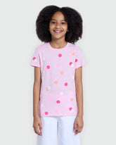 OVS Girls' Aop Tee In Soft Pink Nosegay Shade Pink / 9-10 Y