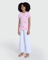 OVS Girls' Aop Tee In Soft Pink Nosegay Shade Pink / 9-10 Y